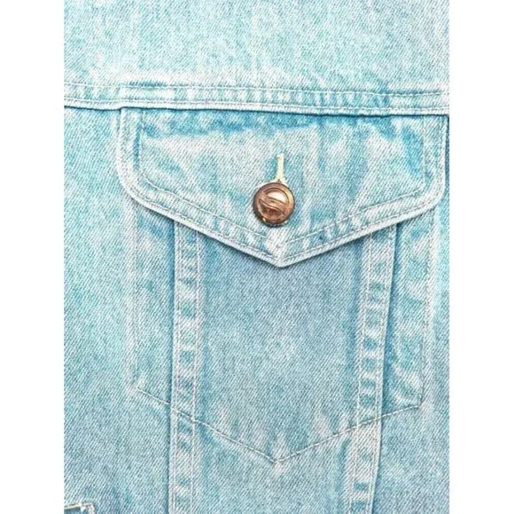 Pepsi Denim Trucker Jean Jacket Vintage Custom Tie Dye Men's L Logo Buttons 90s - Picture 5 of 11